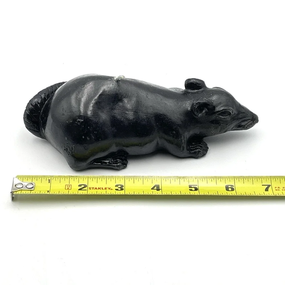 Vintage 1990s Old Navy Supply Company Black Rat Mouse Candle Halloween 9.3 Oz